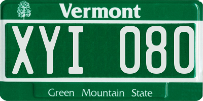 VT license plate XYI080