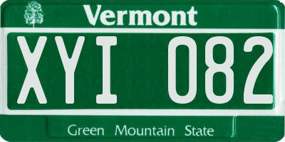 VT license plate XYI082