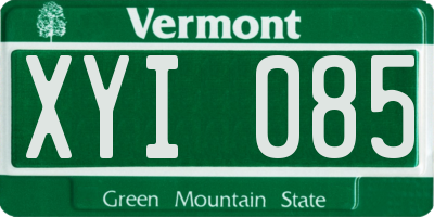 VT license plate XYI085