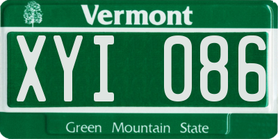 VT license plate XYI086