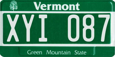 VT license plate XYI087