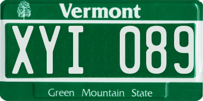 VT license plate XYI089