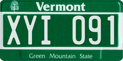 VT license plate XYI091