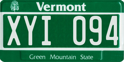 VT license plate XYI094