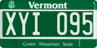 VT license plate XYI095