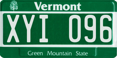 VT license plate XYI096