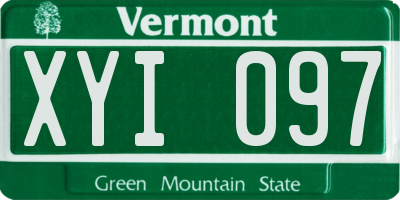 VT license plate XYI097