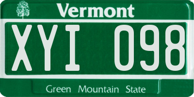 VT license plate XYI098