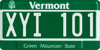 VT license plate XYI101