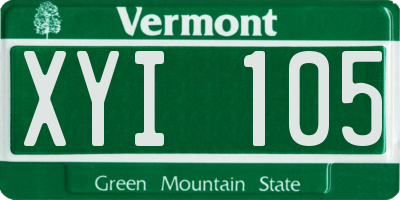 VT license plate XYI105