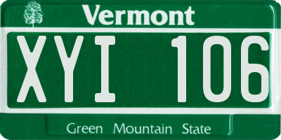VT license plate XYI106