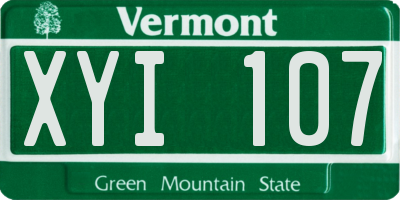 VT license plate XYI107