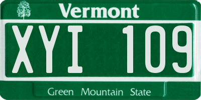 VT license plate XYI109