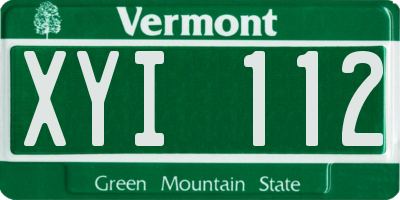 VT license plate XYI112