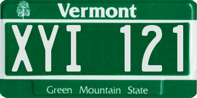 VT license plate XYI121