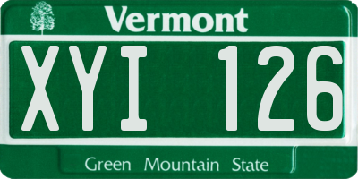 VT license plate XYI126