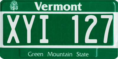 VT license plate XYI127