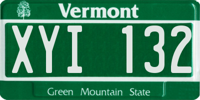VT license plate XYI132