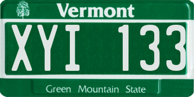 VT license plate XYI133