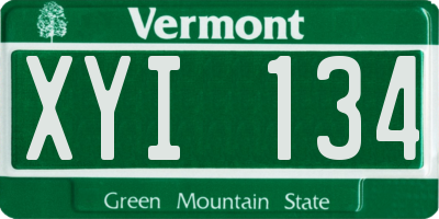 VT license plate XYI134