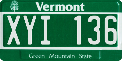 VT license plate XYI136