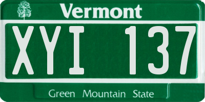 VT license plate XYI137
