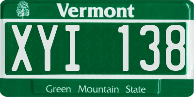 VT license plate XYI138