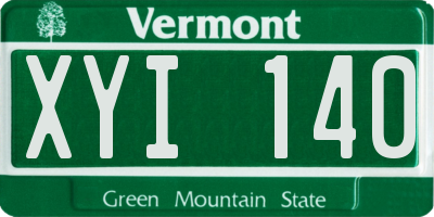 VT license plate XYI140