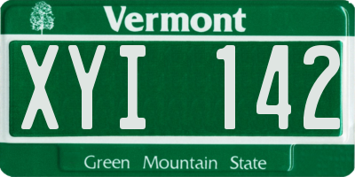 VT license plate XYI142