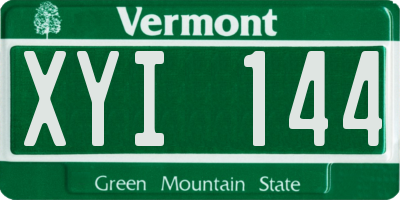 VT license plate XYI144