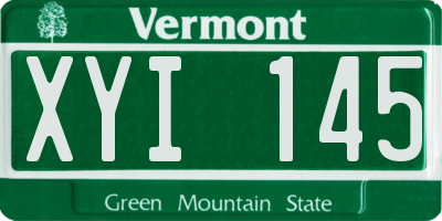 VT license plate XYI145
