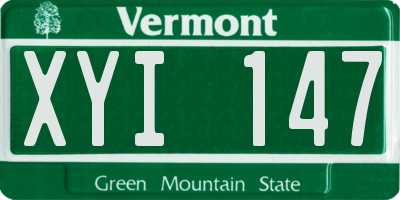 VT license plate XYI147