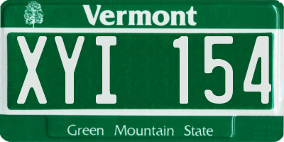 VT license plate XYI154