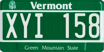 VT license plate XYI158