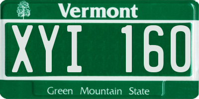 VT license plate XYI160