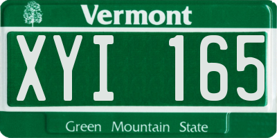 VT license plate XYI165