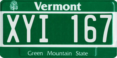 VT license plate XYI167