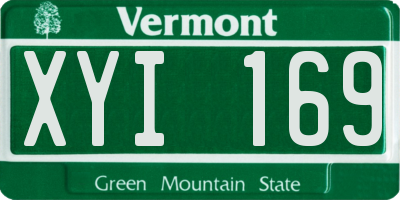 VT license plate XYI169