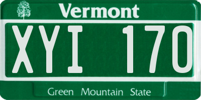 VT license plate XYI170