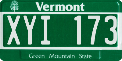 VT license plate XYI173