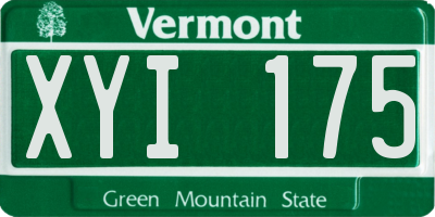 VT license plate XYI175