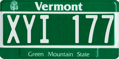VT license plate XYI177