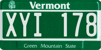 VT license plate XYI178