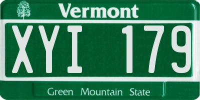 VT license plate XYI179