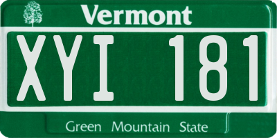 VT license plate XYI181