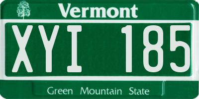 VT license plate XYI185