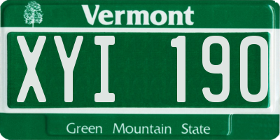 VT license plate XYI190