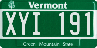 VT license plate XYI191