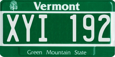 VT license plate XYI192