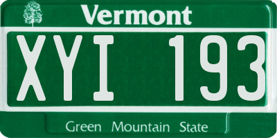 VT license plate XYI193
